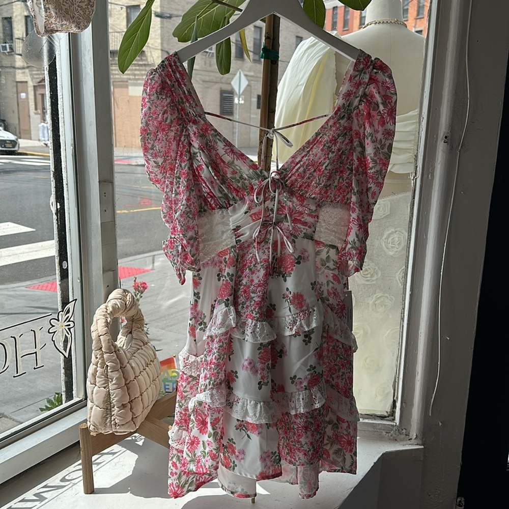 NWT For Love & Lemons Rosalyn Mini Dress - Picture 7 of 7